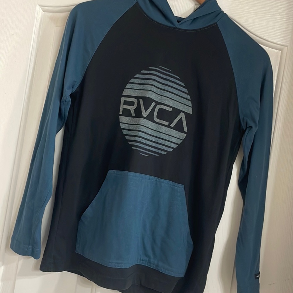 RVCA Boys Long Sleeve Hooded T-shirt Size Medium